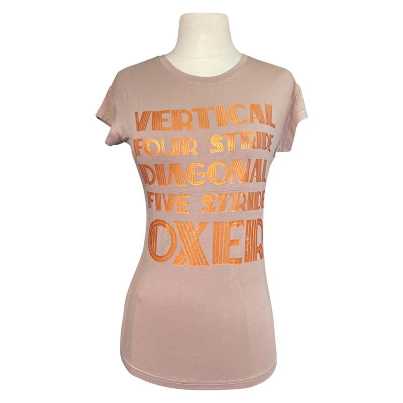 Spiced Equestrian 'Course Walk' Tee in Taupe/Copper - Women's Large