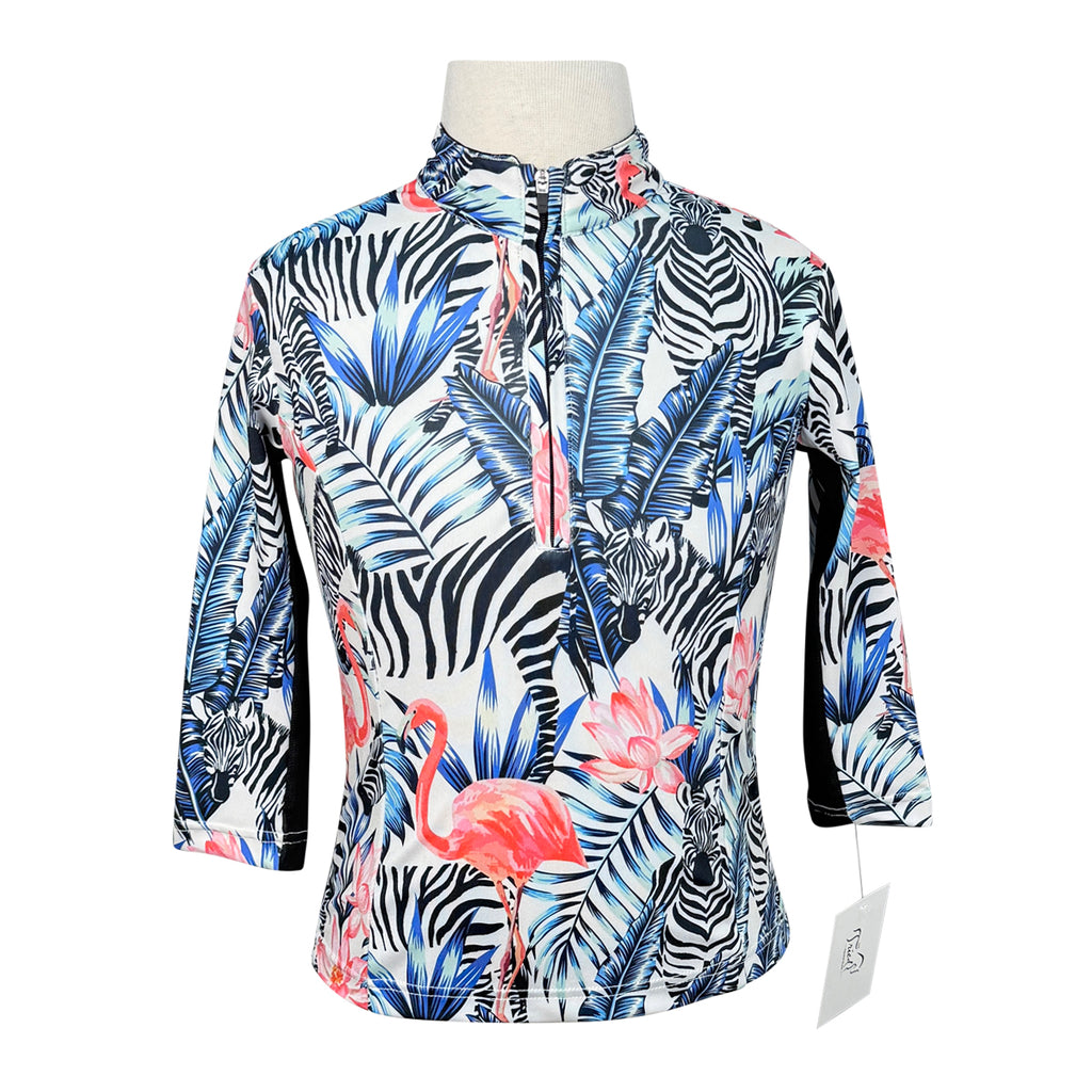 Long Sleeve Sunshirt in Tropical Zebra - Children's Small