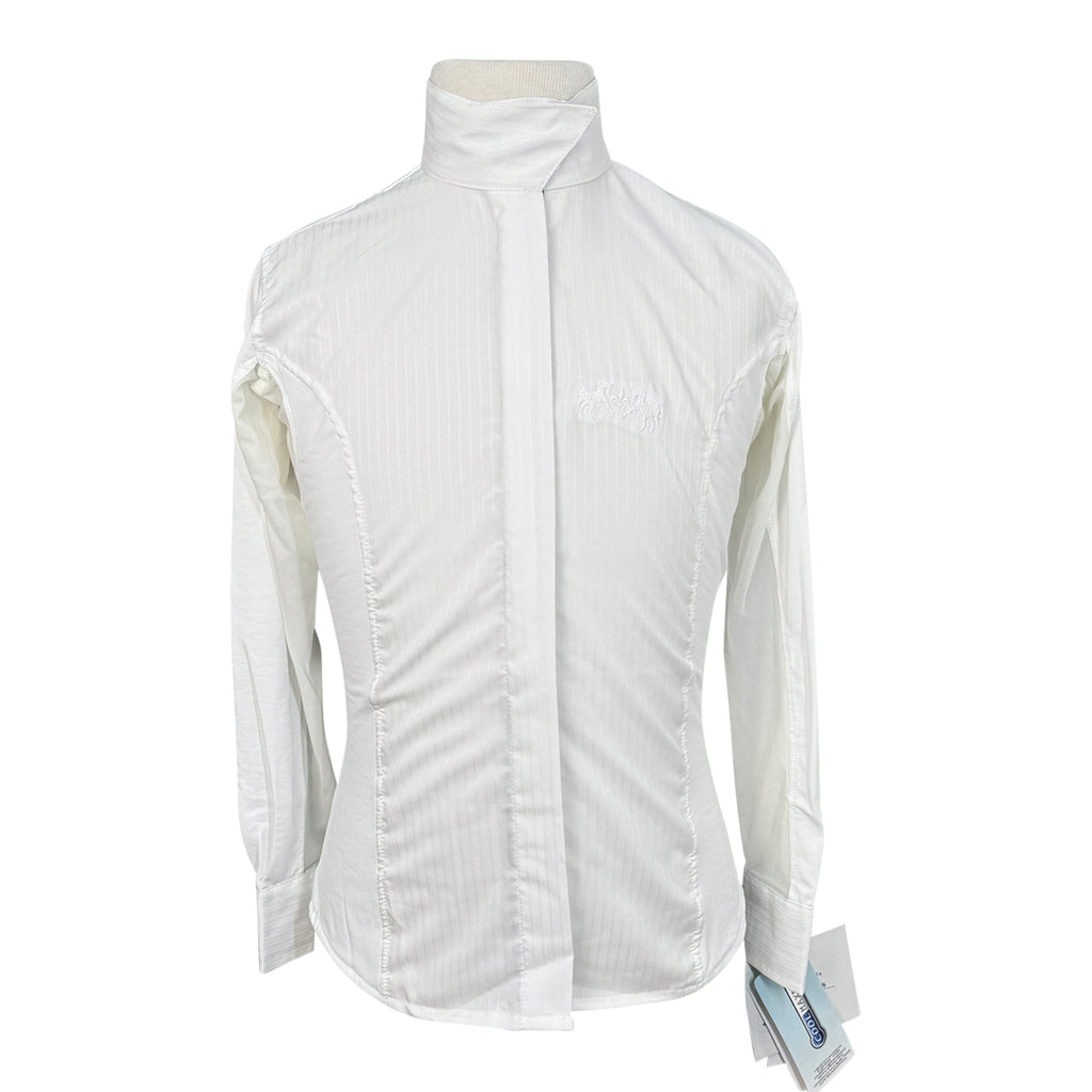 Equine Couture Kelsey Show Shirt in Whit/Aqua 