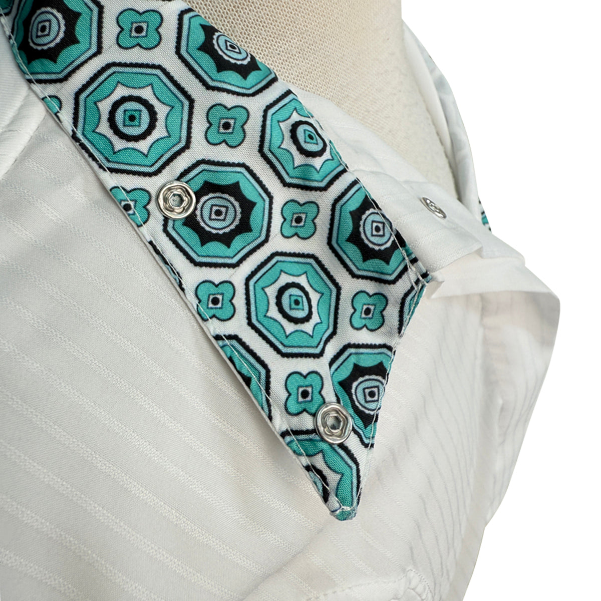 Equine Couture Kelsey Show Shirt in Whit/Aqua 