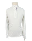 SmartPak Piper Long Sleeve Show Shirt in White/Purple Horse Shoe