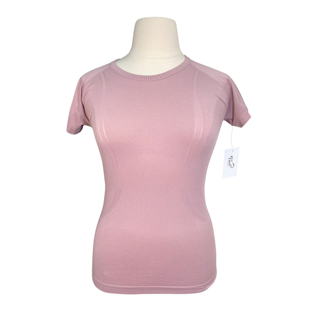 Short Sleeve Seamless Athletic Tee in Mauve