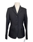Front of RJ Classics Washable Show Coat in Black Pinstripe