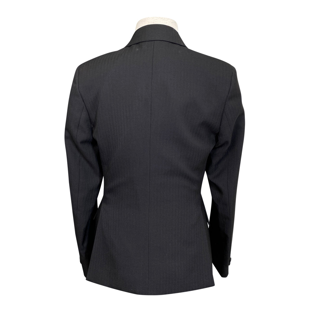 Back of RJ Classics Washable Show Coat in Black Pinstripe