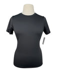 Hannah Childs 'Maddy' Perforated Short Sleeve Tech Tee in Black
