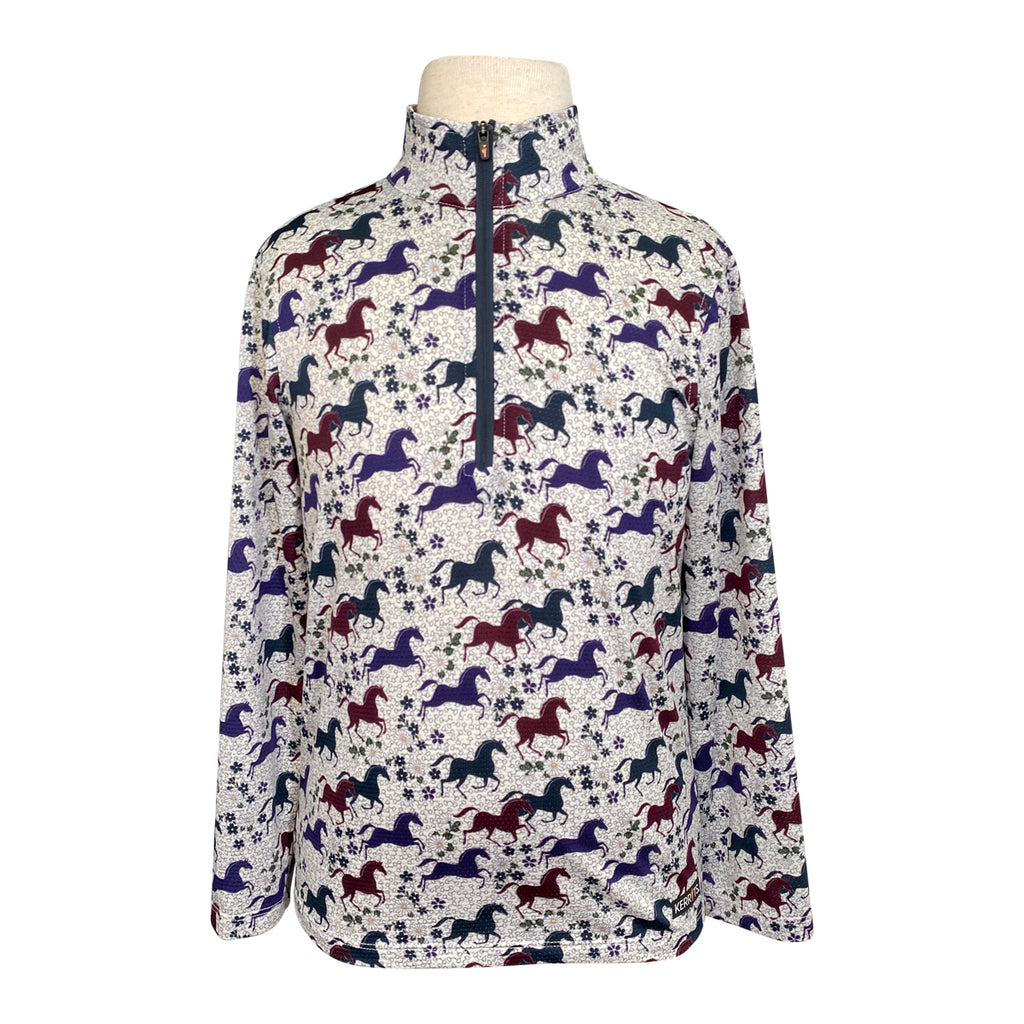 Kerrits Kids 'Ice Fil Lite' Long Sleeve Shirt in Daisy Pastures