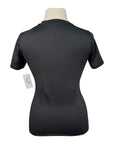Hannah Childs 'Maddy' Perforated Short Sleeve Tech Tee in Black