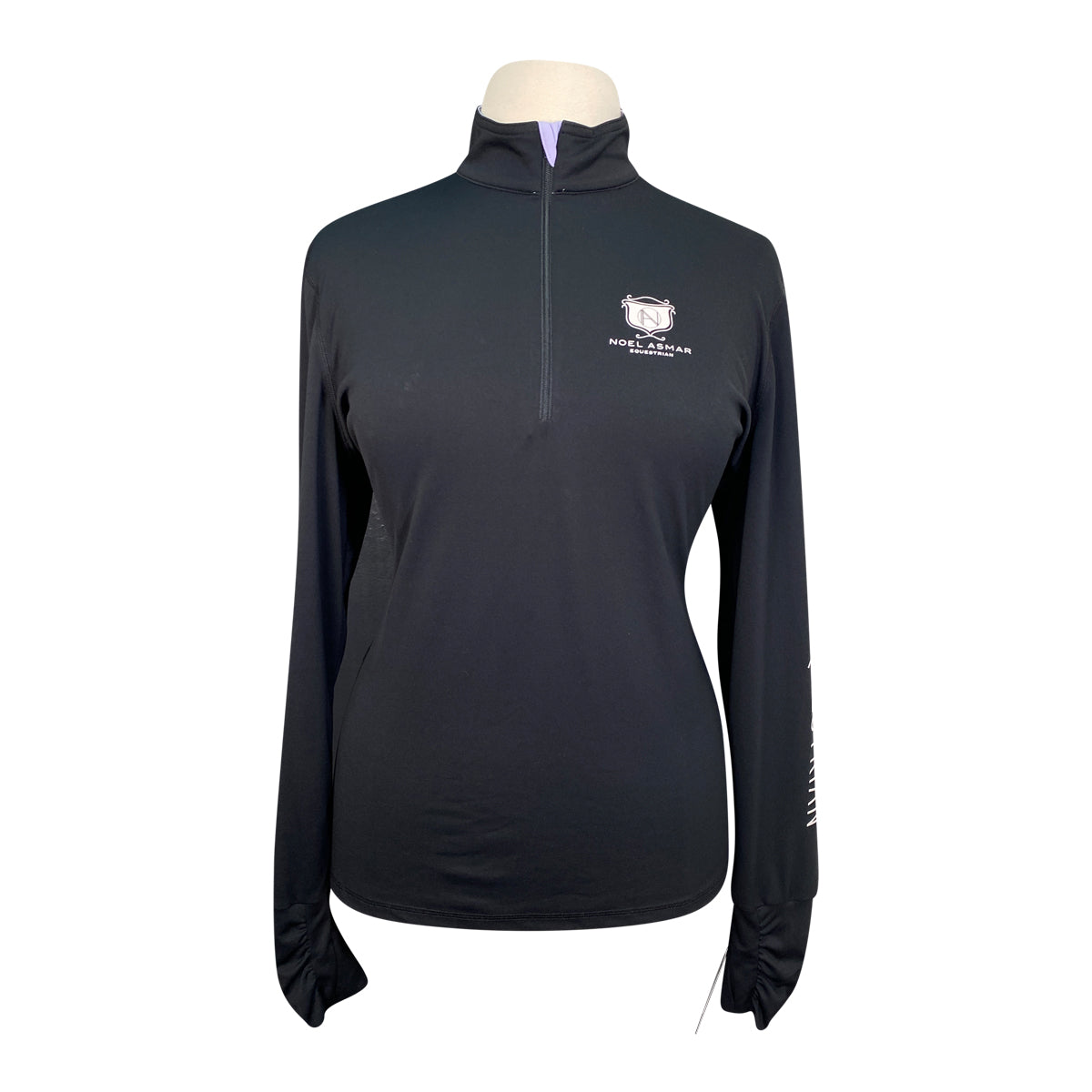 Asmar Equestrian 1/4 Zip Top in Black/Lavender
