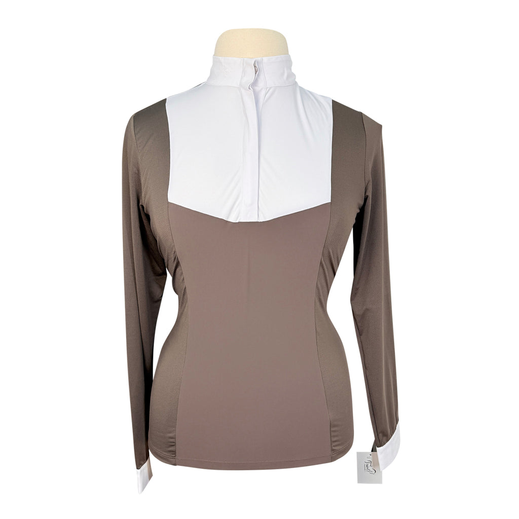 Hannah Childs 'Luna' Long Sleeve Show Shirt in Cappuccino - Women's Large