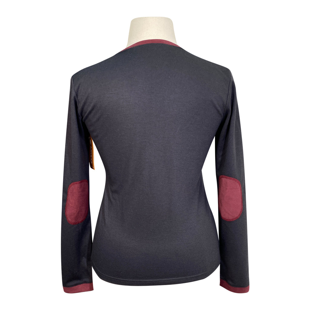 Arista 'Quintessential' V-Neck Sweater in Black/Maroon 