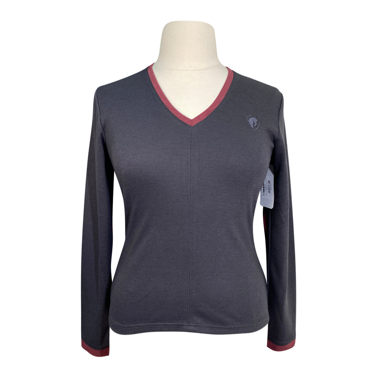 Arista 'Quintessential' V-Neck Sweater in Black/Maroon 
