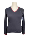 Arista 'Quintessential' V-Neck Sweater in Black/Maroon 