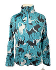 Kids Ice Fil Long Sleeve Print in Blue/ White Horses