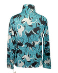 Kids Ice Fil Long Sleeve Print in Blue/ White Horses