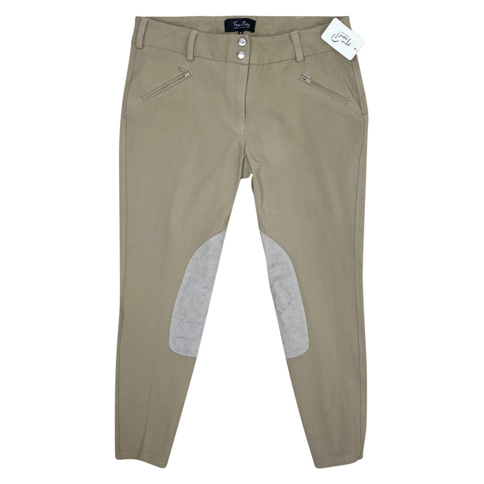 Front of Free x Rein &#39;The Hunt&#39; Breeches in Tan