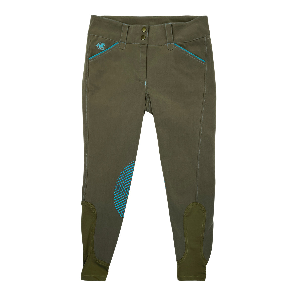 SmartPak 'Piper' Breeches in Taupe/Turquoise