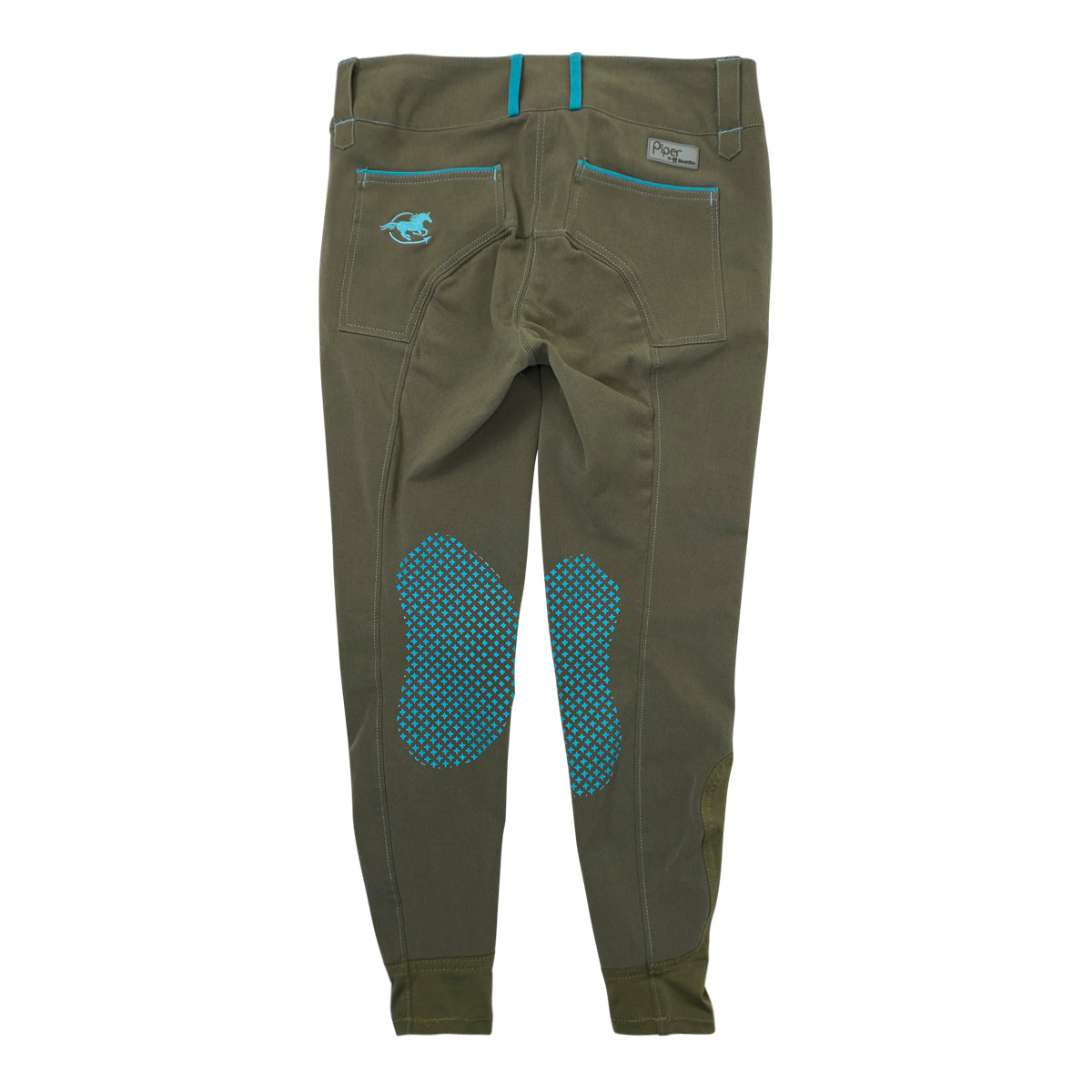 SmartPak 'Piper' Breeches in Taupe/Turquoise