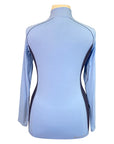 Back of Ariat TEK Tri Factor 1/4 Zip Shirt in Light Blue/Navy - Women's XL