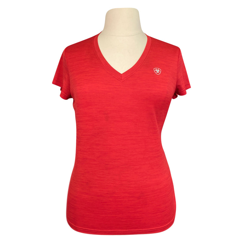 Ariat 'Laguna' V-Neck Top in Bright Red Heather