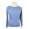 Noel Asmar Crew Neck Sweater in Light Blue/Striped Elbow Patches