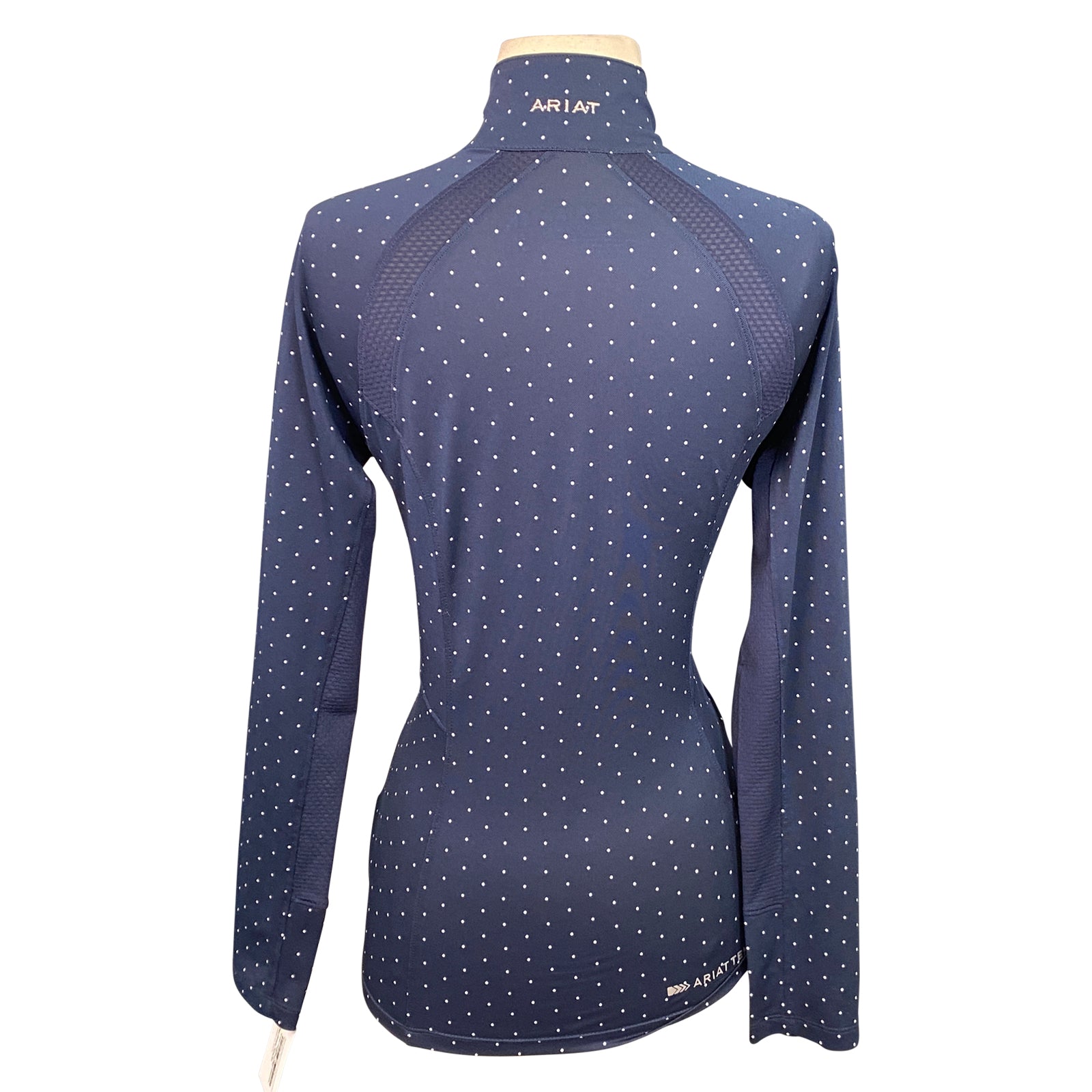 Ariat TEK Heat Series Long Sleeve Shirt in Navy/Polka Dot