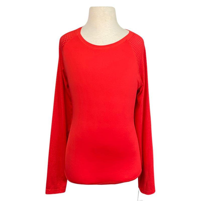 Dover Perforated Long Sleeve Tech Tee in Red 