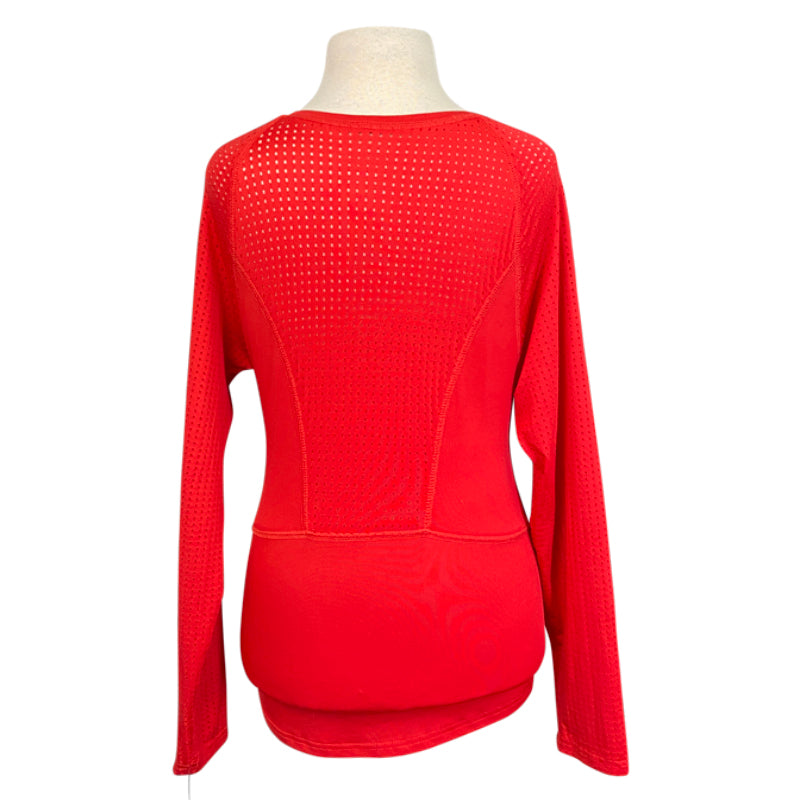 Dover Perforated Long Sleeve Tech Tee in Red 