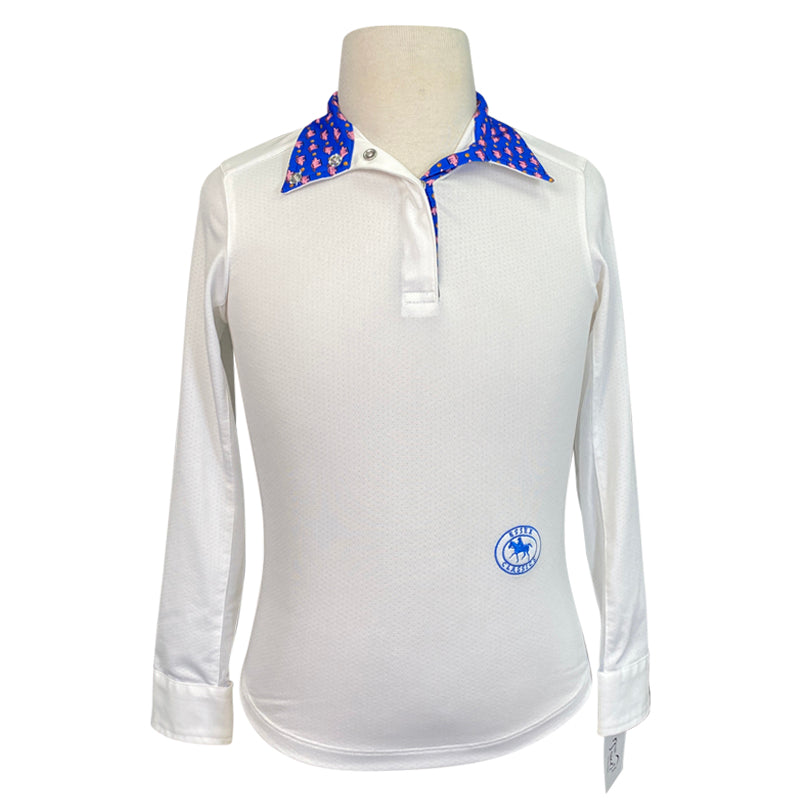 Essex Classic Talent Yarn Show Shirt in White/Blue Piggy Banks
