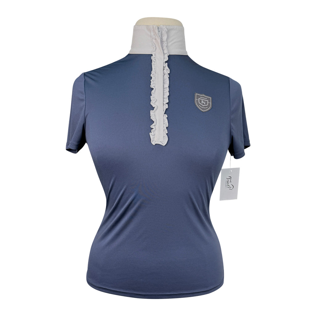 Asmar Equestrian Ruffle Show Shirt in Navy 