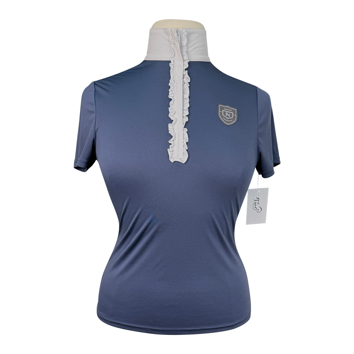 Asmar Equestrian Ruffle Show Shirt in Navy 