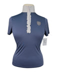 Asmar Equestrian Ruffle Show Shirt in Navy 