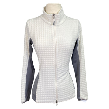 B Vertigo 'Darcey' Technical Fleece Jacket in White/Grey