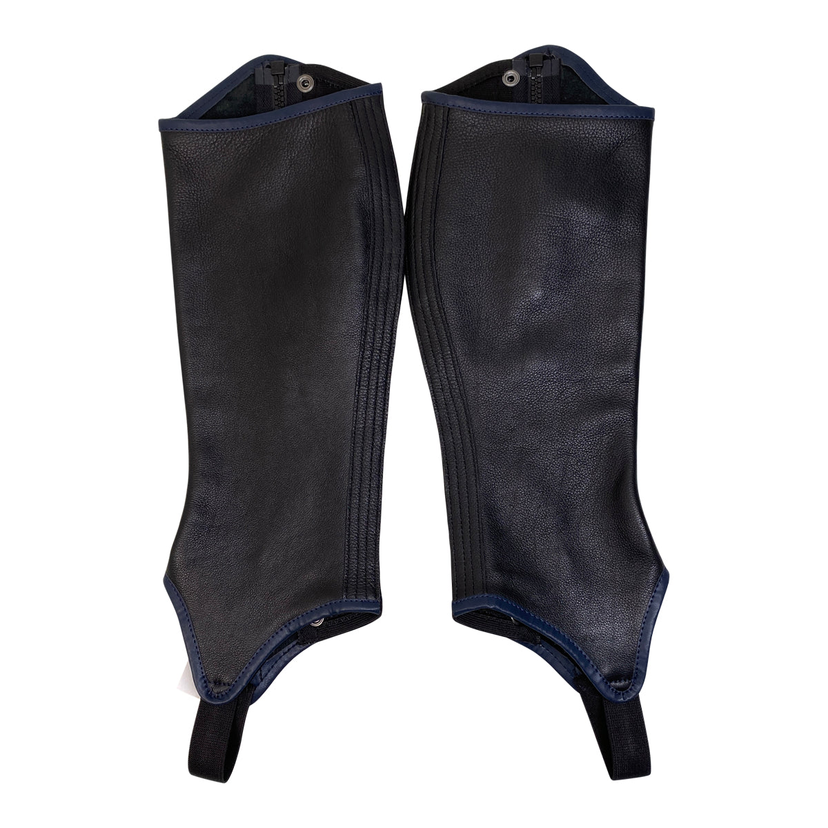 Leather Half Chaps in Black/Navy