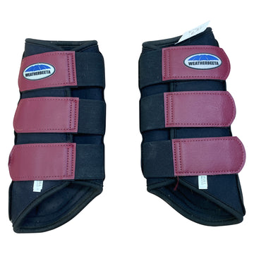 Weatherbeeta Single Lock Brushing Boots in Black/Burgundy