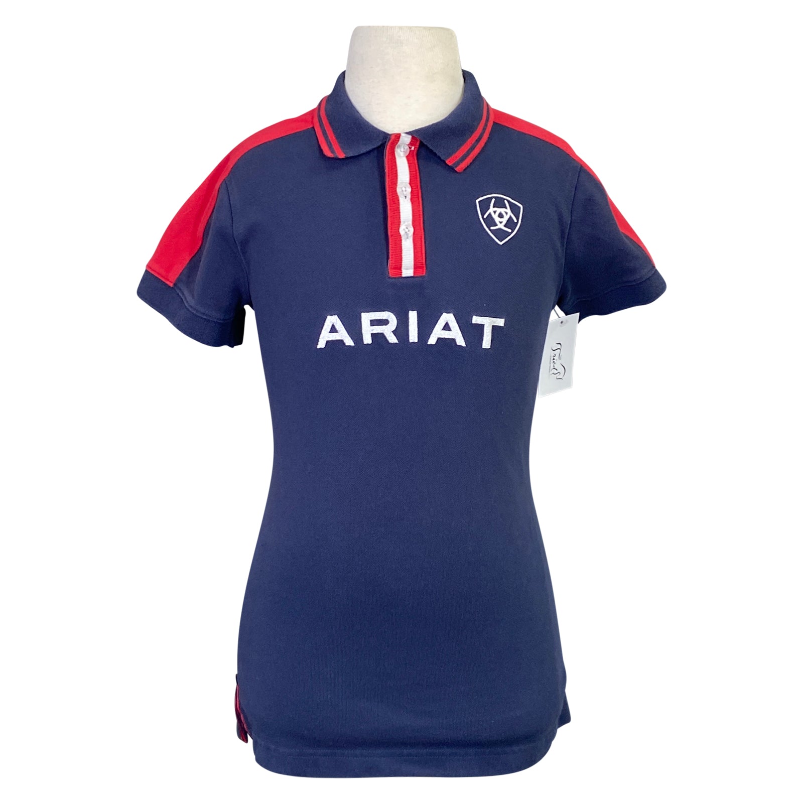Ariat Team Polo in Navy/White/Red - Children's Large
