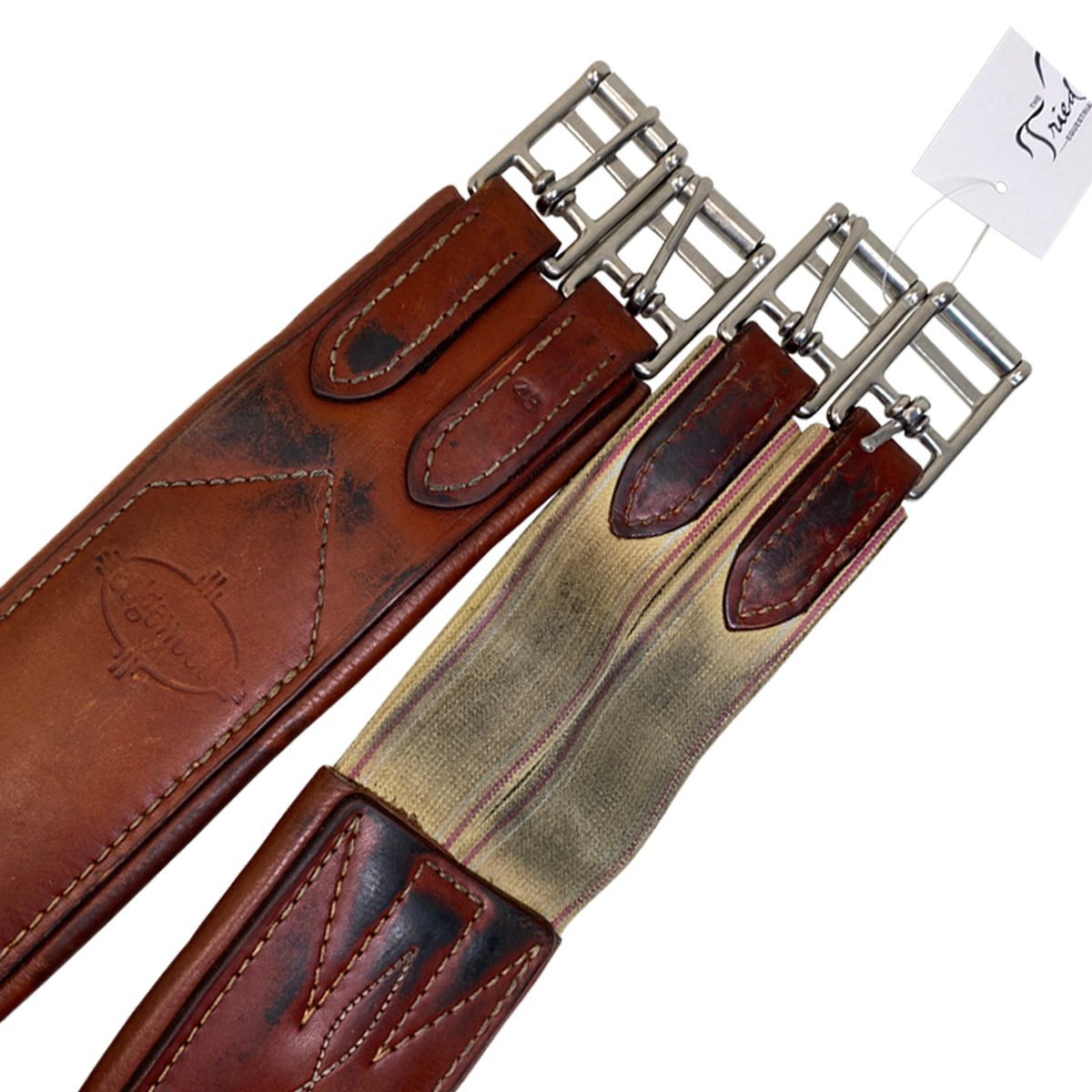 Edgewood Fancy Stitch Overlay Girth in Chestnut
