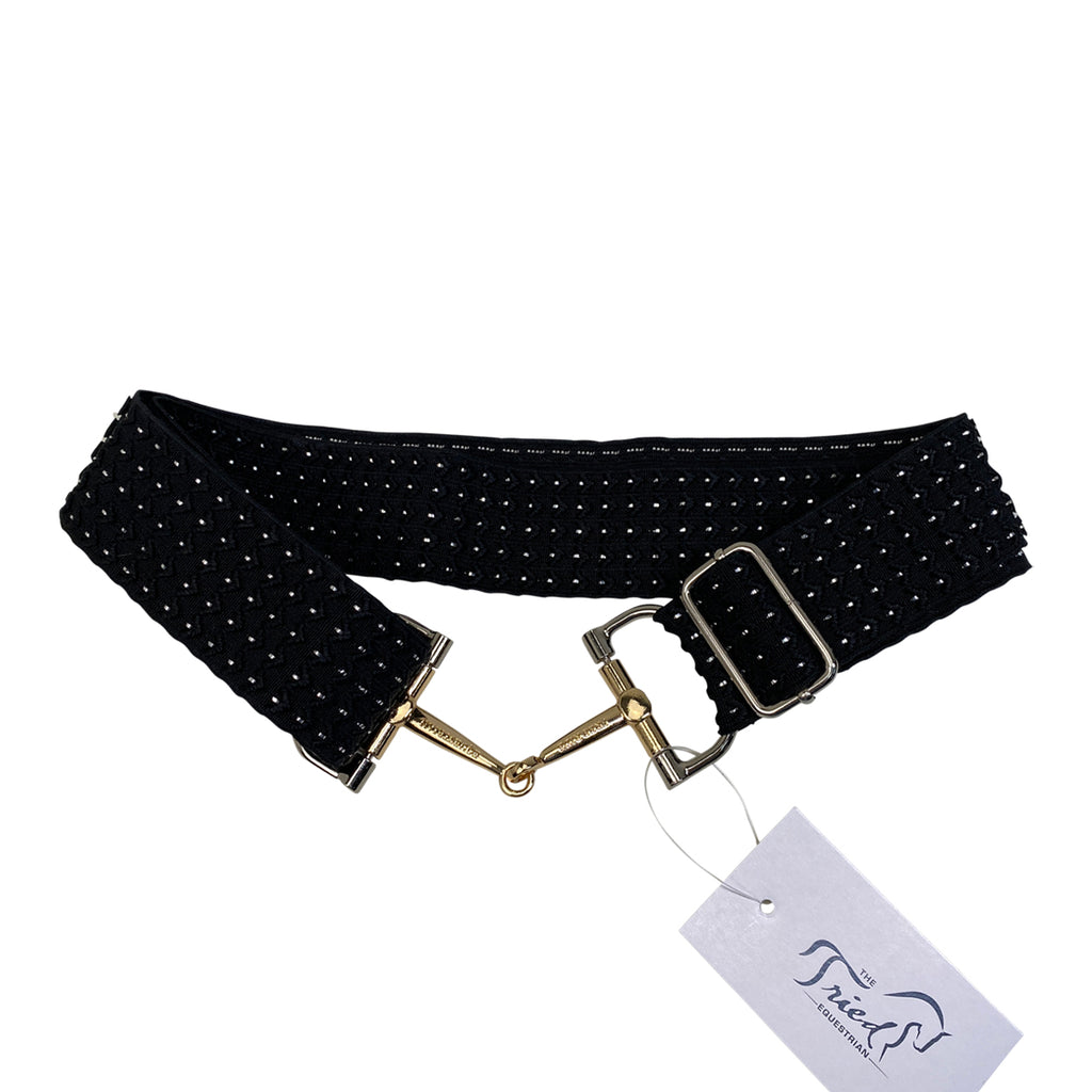 Free Ride Equestrian Bit Belt in Black Sparkle - Adjustable