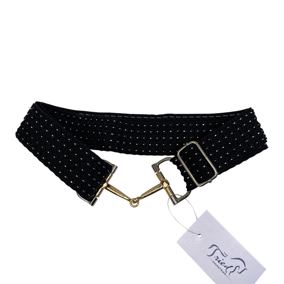 Free Ride Equestrian Bit Belt in Black Sparkle - Adjustable
