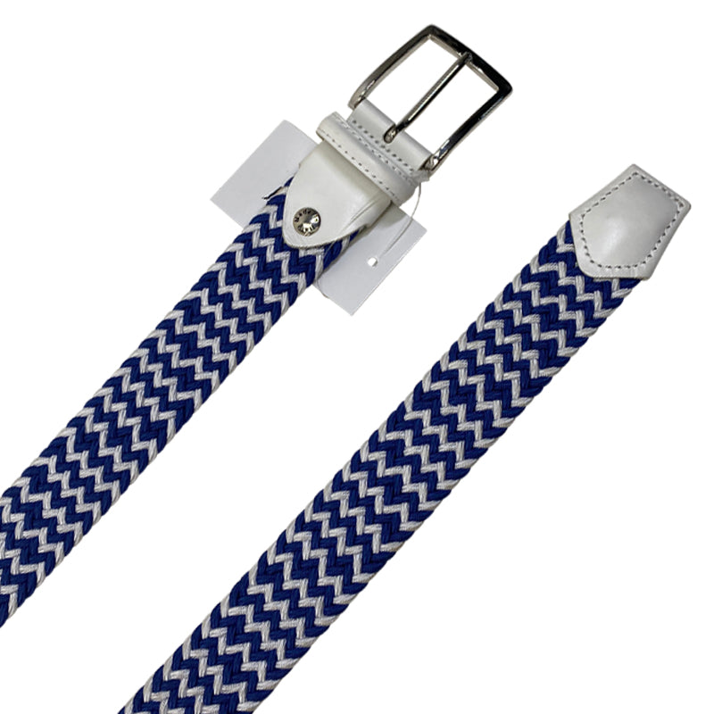 Fresco Golf 'Stretch' Belt in White/Blue