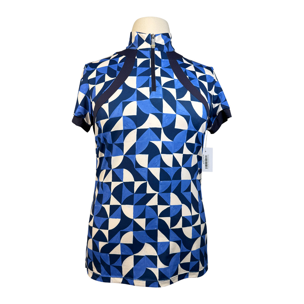Kastel Charlotte Signature Short Sleeve Shirt in Blue/White Mosaic