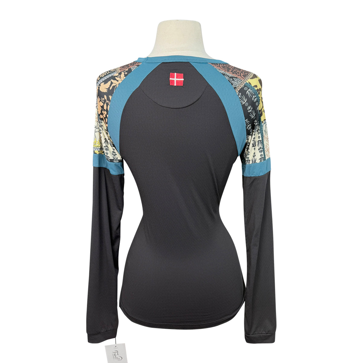 Kastel Long Sleeve Crewneck in Black/Teal/Tan Floral