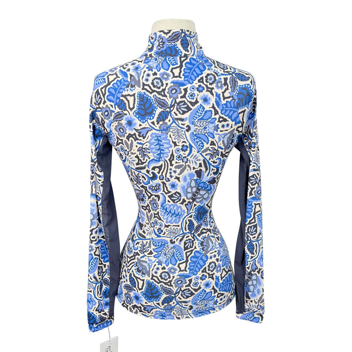 Kastel Long Sleeve 1/4 Zip in Blue Ikat
