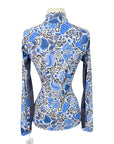 Kastel Long Sleeve 1/4 Zip in Blue Ikat