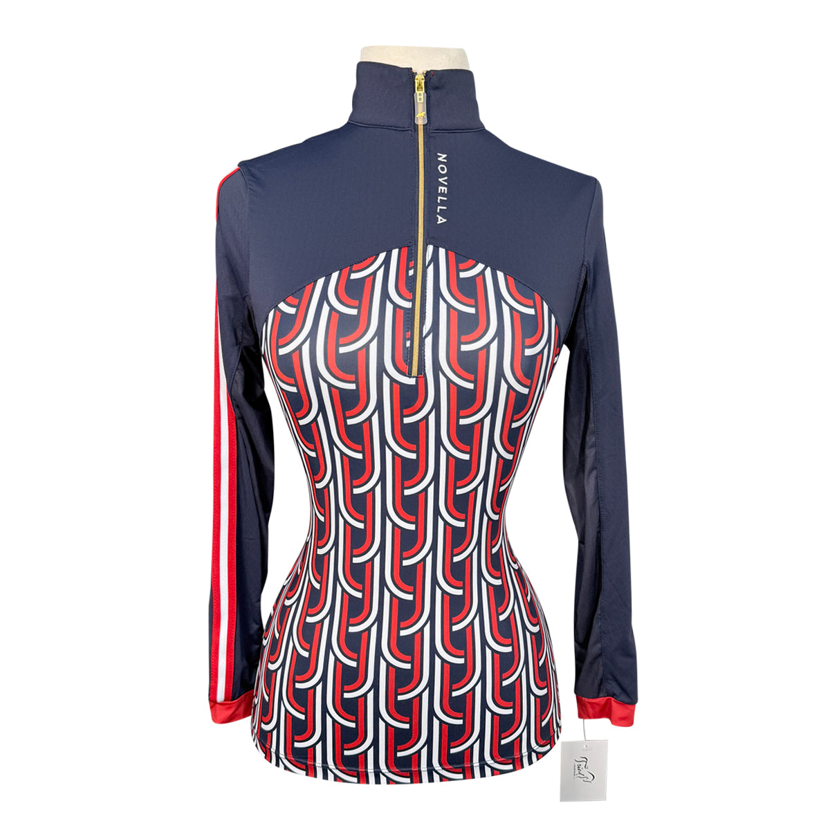 Novella Equestrian 'The Derby' Long Sleeve Shirt in Navy/Red