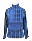 Kerrits Rail Side Quarter Zip Fleece Tech Top in Blue/Horses