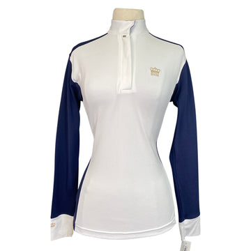 GHM Champion Long Sleeve Show Shirt in White/Navy