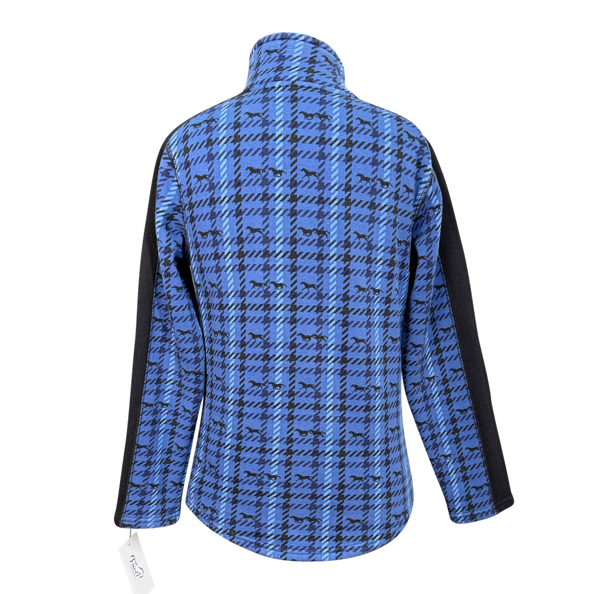 Kerrits Rail Side Quarter Zip Fleece Tech Top in Blue/Horses