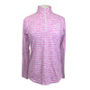 IBKUL Long Sleeve Shirt in Pink & White Stripes