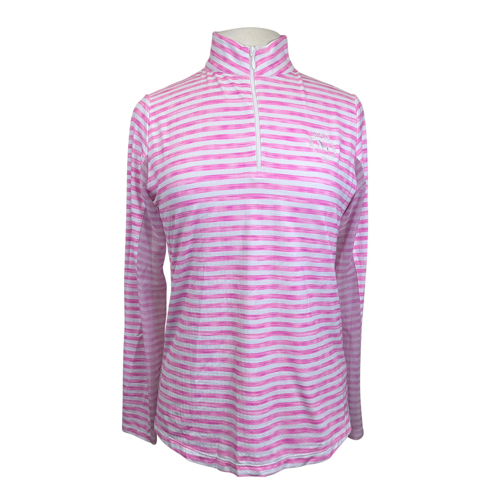IBKUL Long Sleeve Shirt in Pink & White Stripes