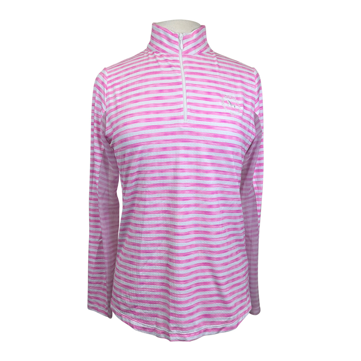 IBKUL Long Sleeve Shirt in Pink & White Stripes